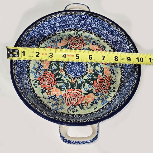 Unikat 1897 Ultimate Bakeware Col. 2007 Floral Handmade 12 x 2.5 Polish Pottery - Picture 12 of 14